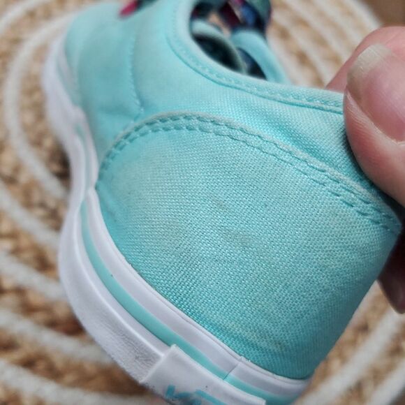 Vans Mint Green with Floral Laces, Size 7 - Picture 9 of 11